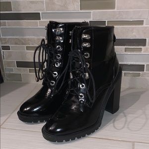 Black combat boots